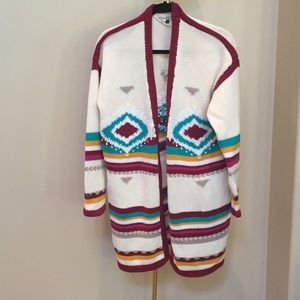 Oversized Billabong Aztec Sweater Duster